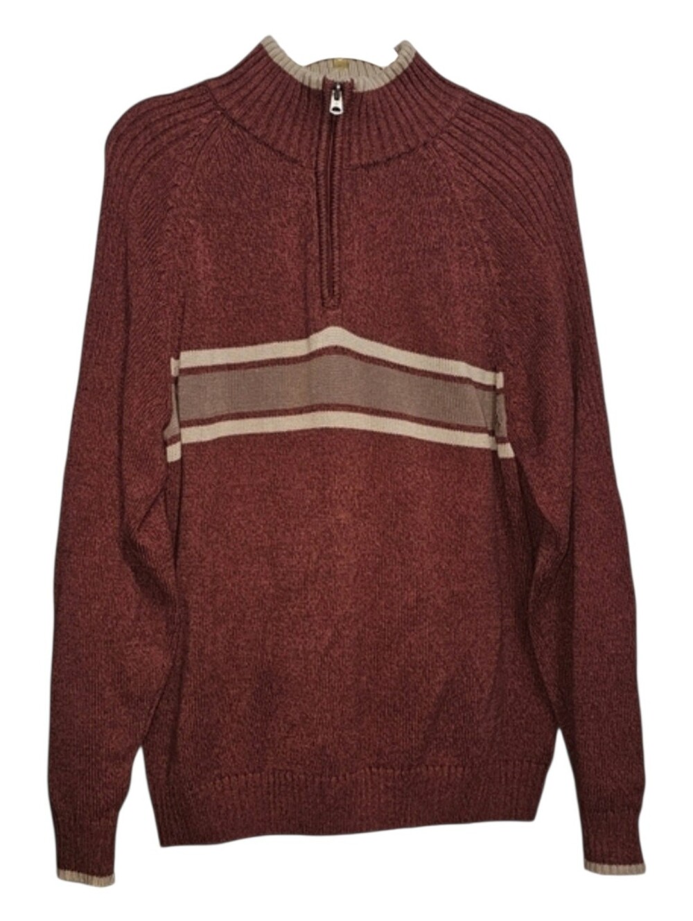 Columbia Men's 1/4 Zip Long Sleeve Preppy Pullover Sweater Sz L
